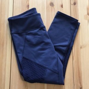 Fabletics Navy Mesh Detail Leggings